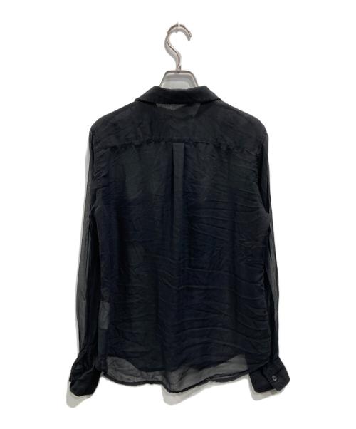 BLACK COMME des GARCONS（ブラックコムデギャルソン）BLACK COMME des GARCONS (ブラックコムデギャルソン) 丸襟シアーシャツ ブラック サイズ:Mの古着・服飾アイテム