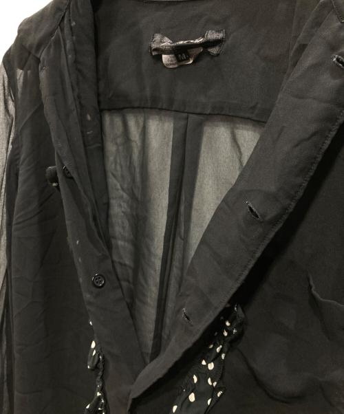 BLACK COMME des GARCONS（ブラックコムデギャルソン）BLACK COMME des GARCONS (ブラックコムデギャルソン) 丸襟シアーシャツ ブラック サイズ:Mの古着・服飾アイテム