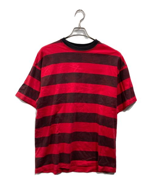 MINEDENIM（マインデニム）MINEDENIM (マインデニム) ボーダーTシャツ レッド×ブラック サイズ:Mの古着・服飾アイテム