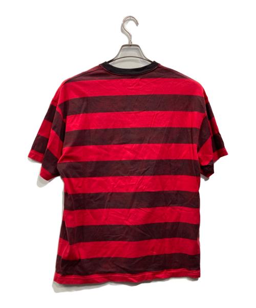 MINEDENIM（マインデニム）MINEDENIM (マインデニム) ボーダーTシャツ レッド×ブラック サイズ:Mの古着・服飾アイテム
