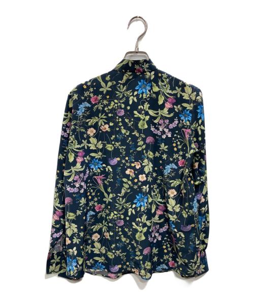 Loulou Willoughby（ルルウィルビー）Loulou Willoughby (ルルウィルビー) 花柄ボウタイブラウス ネイビー サイズ:2の古着・服飾アイテム