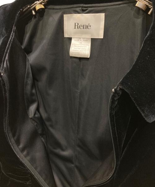 Rene（ルネ）Rene (ルネ) ベロアダブルジップジャケット ブラック サイズ:36の古着・服飾アイテム