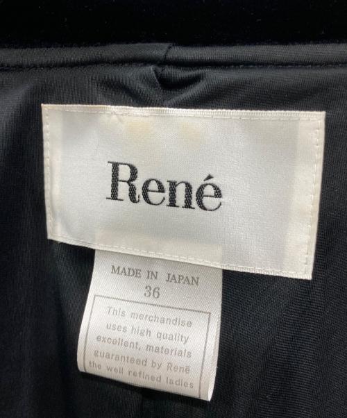 Rene（ルネ）Rene (ルネ) ベロアダブルジップジャケット ブラック サイズ:36の古着・服飾アイテム