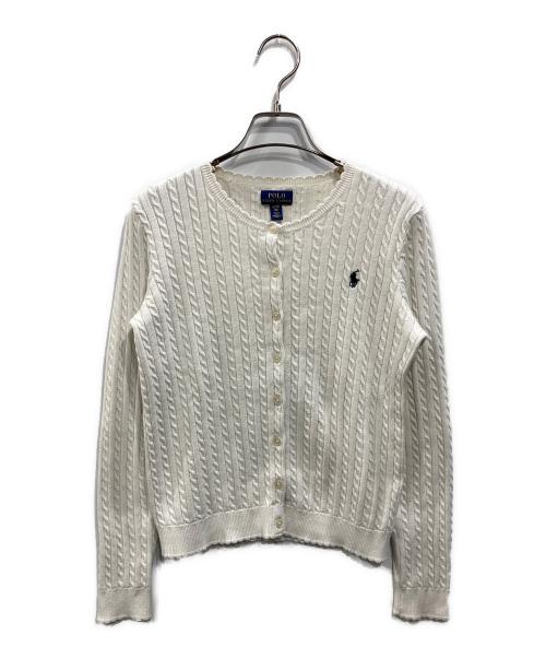 POLO RALPH LAUREN（ポロ・ラルフローレン）POLO RALPH LAUREN (ポロ・ラルフローレン) ケーブルニットカーディガン ホワイト サイズ:XL(KIDS)の古着・服飾アイテム