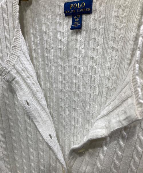 POLO RALPH LAUREN（ポロ・ラルフローレン）POLO RALPH LAUREN (ポロ・ラルフローレン) ケーブルニットカーディガン ホワイト サイズ:XL(KIDS)の古着・服飾アイテム