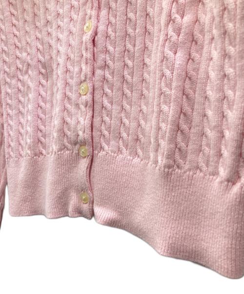 POLO RALPH LAUREN（ポロ・ラルフローレン）POLO RALPH LAUREN (ポロ・ラルフローレン) ケーブルニットカーディガン ピンク サイズ:XL(KIDS)の古着・服飾アイテム