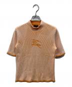 BURBERRY LONDONバーバリーロンドン）の古着「ホースロゴ半袖ニット」｜オレンジ