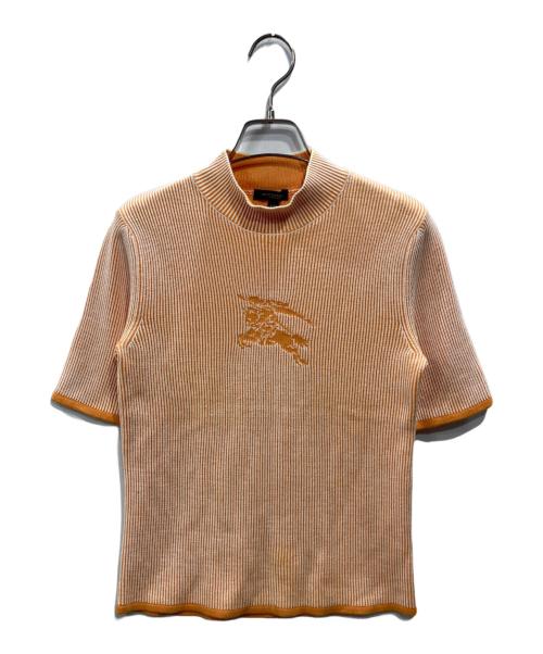 BURBERRY LONDON（バーバリーロンドン）BURBERRY LONDON (バーバリーロンドン) ホースロゴ半袖ニット オレンジ サイズ:40の古着・服飾アイテム