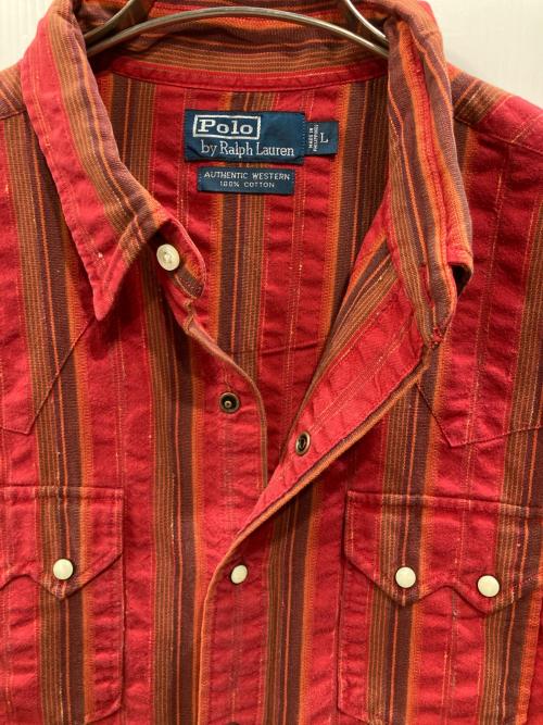 POLO RALPH LAUREN（ポロ・ラルフローレン）POLO RALPH LAUREN (ポロ・ラルフローレン) ウエスタンシャツ レッド サイズ:Lの古着・服飾アイテム