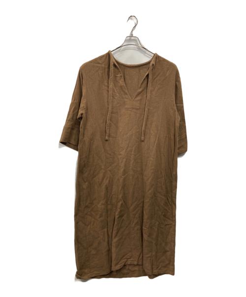 PROTAGONIST（プロタゴニスト）PROTAGONIST (プロタゴニスト) リネンスキッパーワンピース ブラウンの古着・服飾アイテム