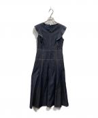 ANAYIアナイ）の古着「ノースリーブデニムフリルワンピース」｜インディゴ