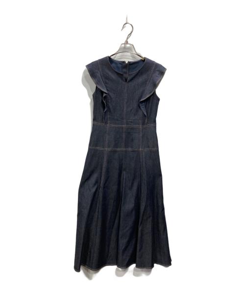 ANAYI（アナイ）ANAYI (アナイ) ノースリーブデニムフリルワンピース インディゴ サイズ:38の古着・服飾アイテム