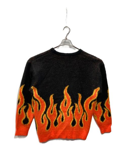 BEAMS（ビームス）BEAMS (ビームス) 7ゲージファイアーシャギークルーネックニット ブラック サイズ:Mの古着・服飾アイテム