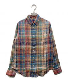 RALPH LAUREN（ラルフローレン）の古着「リネンチェックシャツ」｜ブラウン