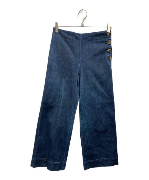 Le minor（ルミノア）Le minor (ルミノア) ワイドデニムパンツ インディゴ サイズ:SIZE 38の古着・服飾アイテム