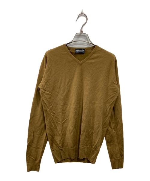 JOHN SMEDLEY（ジョンスメドレー）JOHN SMEDLEY (ジョンスメドレー) Vネックニット コヨーテ サイズ:Sの古着・服飾アイテム