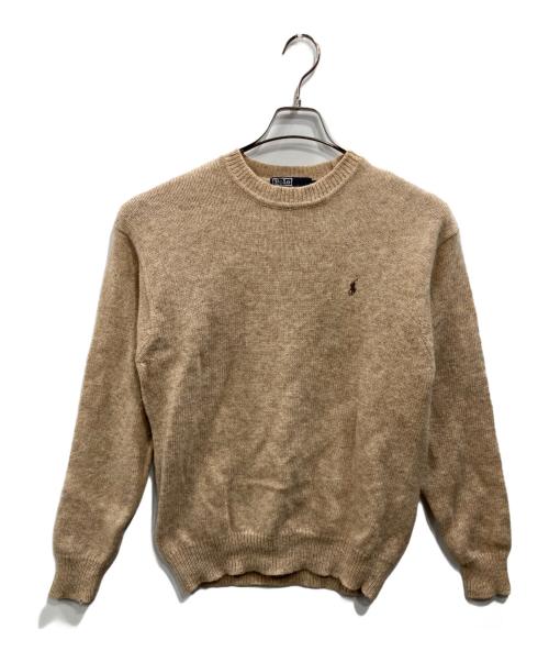 POLO RALPH LAUREN（ポロ・ラルフローレン）POLO RALPH LAUREN (ポロ・ラルフローレン) シェットランドウールニット ベージュ サイズ:SIZE Mの古着・服飾アイテム