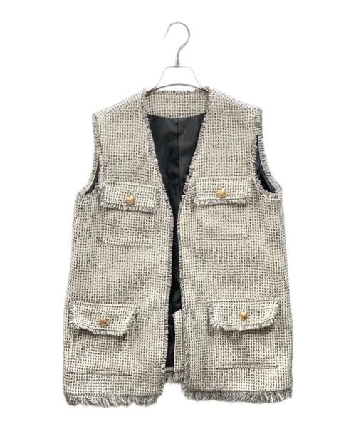 ELFRANK（エルフランク）ELFRANK (エルフランク) ツイードベスト ホワイト サイズ:Fの古着・服飾アイテム