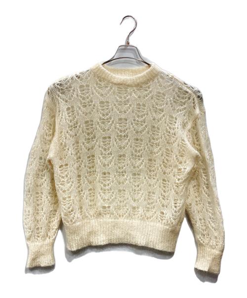 BEAUTY&YOUTH（ビューティーアンドユース）BEAUTY&YOUTH (ビューティーアンドユース) モヘヤブレンド スカシニット プルオーバー ホワイト サイズ:Freeの古着・服飾アイテム