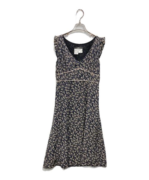 Max Mara WEEK END LINE（マックスマーラ ウイークエンドライン）MAX MARA WEEK END LINE (マックスマーラ ウイークエンドライン) シルク総柄ワンピース ブラック サイズ:36の古着・服飾アイテム