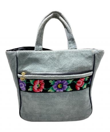 中古・古着通販】FEILER (フェイラー) 花柄刺繍トートバッグ グレー