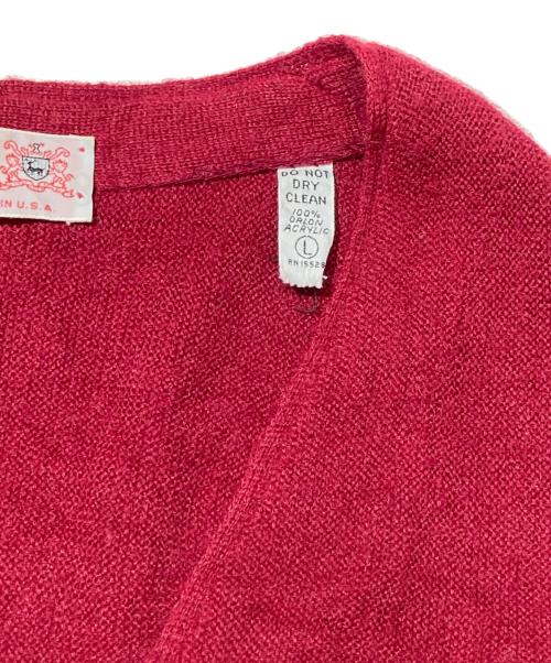IZOD（アイゾッド）IZOD (アイゾッド) ニットカーディガン レッド サイズ:Lの古着・服飾アイテム