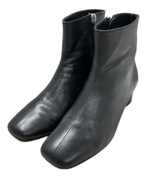 UNITED ARROWS TOKYO（ユナイテッドアローズトウキョウ）UNITED ARROWS TOKYO (ユナイテッドアローズトウキョウ) スクエアトゥ ショートブーツ ブラック サイズ:23㎝の古着・服飾アイテム