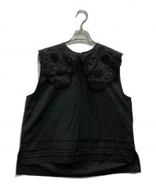 machatt（マチャット）の古着「レースカラーブラウス」｜ブラック