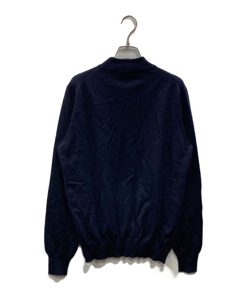 GRAN SASSO（グランサッソ）GRAN SASSO (グランサッソ) 12G ハイゲージ メリノウール モックネック ニット ネイビー サイズ:181の古着・服飾アイテム