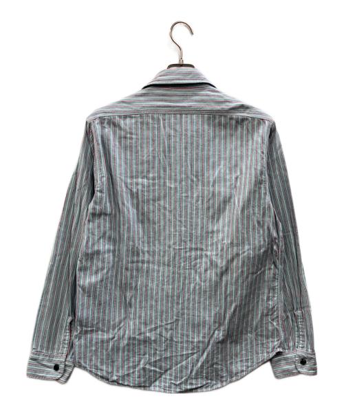 SUGAR CANE（シュガーケーン）SUGAR CANE (シュガーケーン) ドビーストライプワークシャツ ブルー サイズ:Mの古着・服飾アイテム