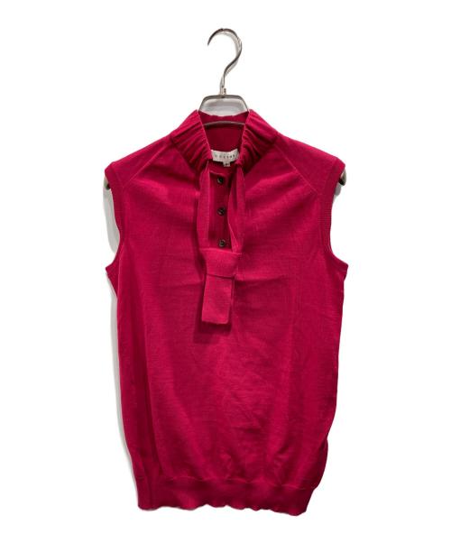 CELINE（セリーヌ）CELINE (セリーヌ) ボウタイN/Sニット レッド サイズ:Sの古着・服飾アイテム