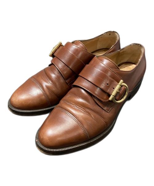 Salvatore Ferragamo（サルヴァトーレ フェラガモ）Salvatore Ferragamo (サルヴァトーレ フェラガモ) モンクストラップシューズ ブラウン サイズ:5Cの古着・服飾アイテム