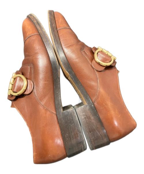 Salvatore Ferragamo（サルヴァトーレ フェラガモ）Salvatore Ferragamo (サルヴァトーレ フェラガモ) モンクストラップシューズ ブラウン サイズ:5Cの古着・服飾アイテム