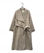 Snidelスナイデル）の古着「シャルムビッグカラーロングコート」｜ベージュ