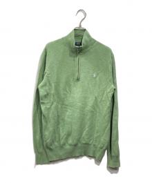 POLO RALPH LAUREN（ポロ・ラルフローレン）の古着「ハーフジップニット」｜グリーン
