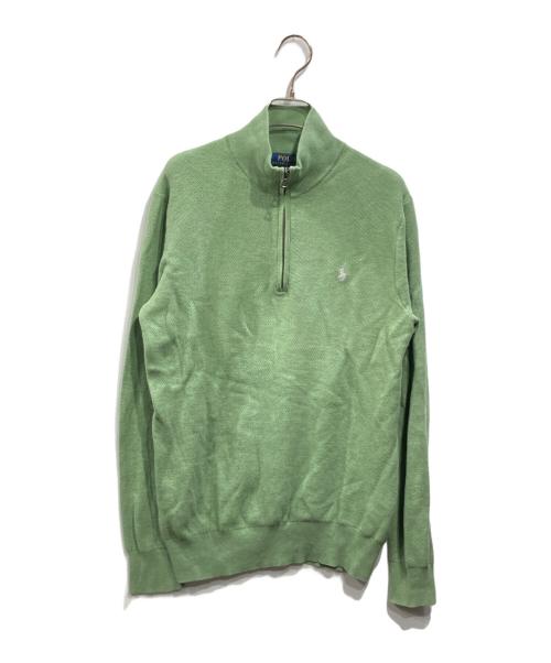 POLO RALPH LAUREN（ポロ・ラルフローレン）POLO RALPH LAUREN (ポロ・ラルフローレン) ハーフジップニット グリーン サイズ:XSの古着・服飾アイテム