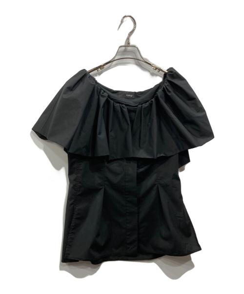 styling/（スタイリング）styling/ (スタイリング) ラッフルショルダートップス ブラック サイズ:Fの古着・服飾アイテム