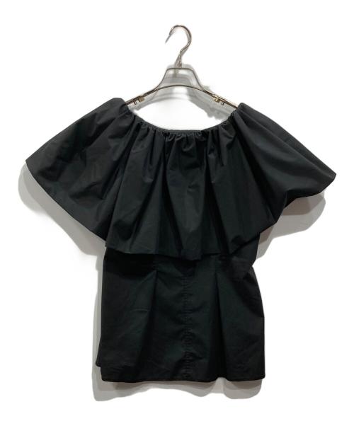 styling/（スタイリング）styling/ (スタイリング) ラッフルショルダートップス ブラック サイズ:Fの古着・服飾アイテム