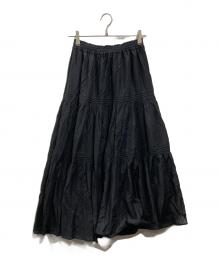 JOURNAL STANDARD relume（ジャーナルスタンダード レリューム）の古着「コットンボイルクリンクルティアードスカート」｜ブラック