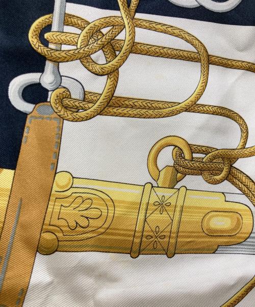 HERMES（エルメス）HERMES (エルメス) スカーフ ネイビーの古着・服飾アイテム