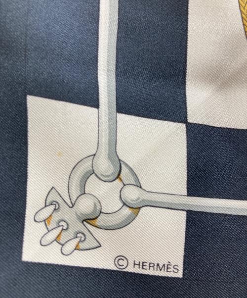 HERMES（エルメス）HERMES (エルメス) スカーフ ネイビーの古着・服飾アイテム