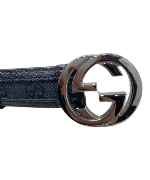 GUCCI（グッチ）GUCCI (グッチ) インターロッキングGバックルベルト ブラックの古着・服飾アイテム
