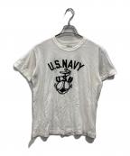 WAREHOUSEウエアハウス）の古着「フロッキープリントTシャツ」｜ホワイト