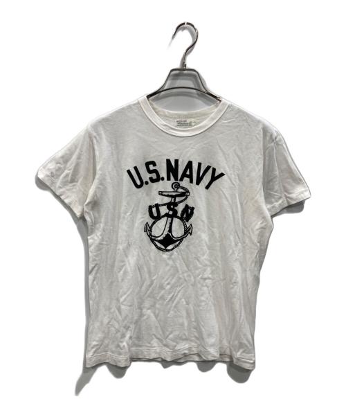 WAREHOUSE（ウエアハウス）WAREHOUSE (ウエアハウス) フロッキープリントTシャツ ホワイト サイズ:38の古着・服飾アイテム