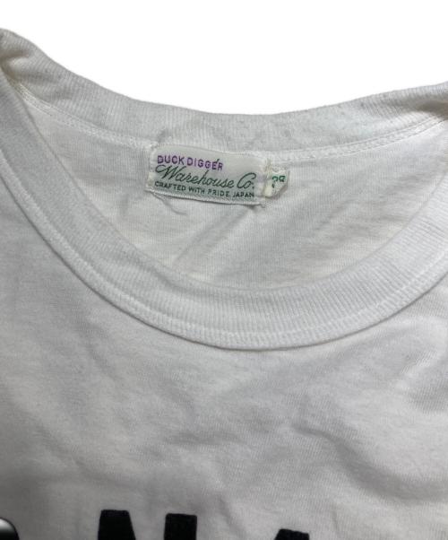 WAREHOUSE（ウエアハウス）WAREHOUSE (ウエアハウス) フロッキープリントTシャツ ホワイト サイズ:38の古着・服飾アイテム