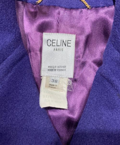 CELINE（セリーヌ）CELINE (セリーヌ) カシミヤ混コート パープル サイズ:38の古着・服飾アイテム