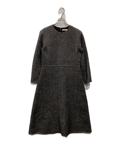 CELINE（セリーヌ）CELINE (セリーヌ) リネン混ウールワンピース ブラック サイズ:Lの古着・服飾アイテム