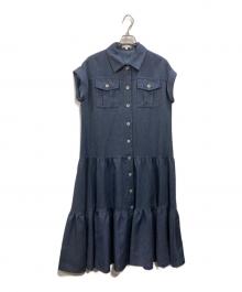 rienda（リエンダ）の古着「ロールUP SLVティアードSH OP」｜ネイビー