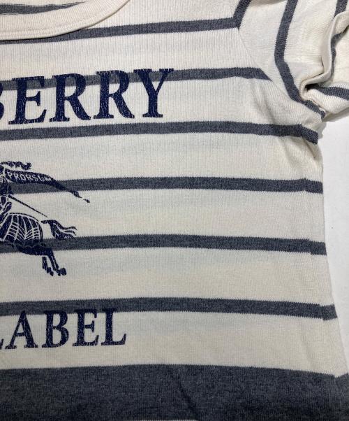 BURBERRY BLUE LABEL（バーバリー ブルー レーベル）BURBERRY BLUE LABEL (バーバリー ブルー レーベル) ロゴプリントボーダーワンピース アイボリー×グレー サイズ:38の古着・服飾アイテム