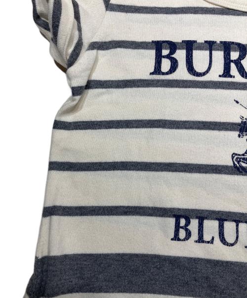 BURBERRY BLUE LABEL（バーバリー ブルー レーベル）BURBERRY BLUE LABEL (バーバリー ブルー レーベル) ロゴプリントボーダーワンピース アイボリー×グレー サイズ:38の古着・服飾アイテム